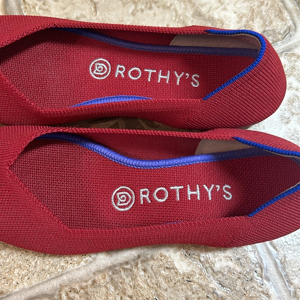 Rothy's Red Pointed Knit Flats - Picture 7 of 9